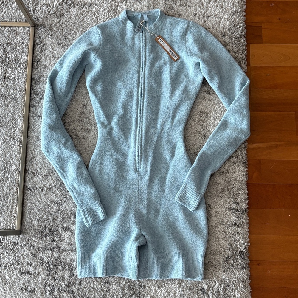 SKIMS Cozy Light Onesie Romper - Denim XS